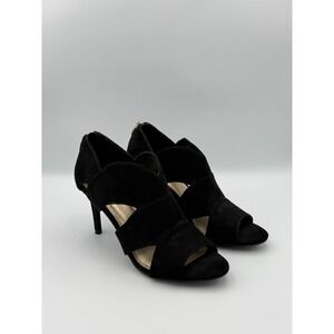 Limelight Aidynn Black Cutout Stiletto Heels Women's Size 9 Open Toe Zip